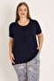 Women's Plus Size Viscose Lace Detailed Short Sleeve Comfortable Fit Pajama Set - 3