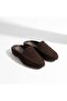 Brown Suede Women's Round Toe Sabo Slippers - 3