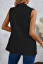 New Season Women's Sleeveless Collared Front Single Button Atlas Vest - 6