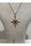 Red Stone Detailed North Star Steel Necklace - 4