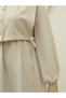 Shirt Detailed Long Dress Set - Light Mink - 3