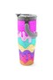 Ice Cream Patterned Thermos with Straw and Direct Drinking Steel Thermos 900 ml 38741 - 5