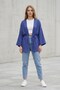 Women's Purple Kimono Jacket Oversize Tie-Up Loose Summer Kimono Cardigan