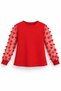 Girl's Red and White Bowknot Set, 5-13 Years Old, Tulle Detailed, Long Sleeve, Stylish Design - 2