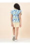 Girls Printed Ruffle Top and Skorts Set - 4