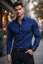 Men's Slimfit Slim Fit Long Sleeve Patterned Lycra Office Casual Men's Shirt