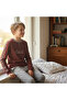 Young Men's Cotton Collar Buttoned Pocketed Gift Coffee Color Bottom Top Pajama Set Al003 V1 Bb2434 - 8