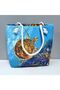 Turtle Patterned Beach Bag - Blue