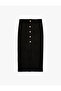 Jewel Button Detailed Slit Midi Pencil Skirt - 2