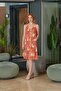 Strappy Pocket Detail Patterned Nightgown Cossybyaqua 26879-44 - 4