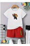 Double Green Shape Printed T-Shirt Shorts Summer Children's Set