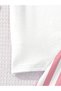 Girl's Delicious Printed White T-Shirt-Striped Pink-White Shorts Set - 3