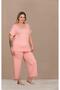 Short Sleeve Lace Plus Size Women's Pajama Set - 2