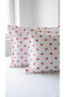 2 Pieces Heart Patterned Flounce Cotton Fabric Pillowcase 50 X 70