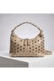 Women's Beige Color Staple Detailed Shoulder and Cross Strap Daily Use Bag - 2