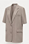 Double-Breasted Collar Comfortable Fit Padded Slim Blazer Jacket - 5