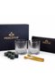 Premium Antalya Series Whiskey Glass Set of 2 Crystal Glasses with Cooling Stone, Tongs and Magnet - 2