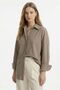 Καφέ ριγέ πουκάμισο oversized 5460 - 2