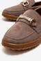 Non-Slip Women's Buckle Loafer Shoes Mink Suede - 3