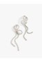 Bowknot Earrings with Stone Dangle - 3