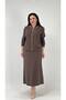 Women's Plus Size Modal Blend Stylish Blouse Skirt Set Brown - 2