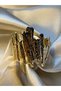 Gold Sea Coral Form Embossed Cuff Bracelet - 8
