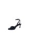 İzlife 82 Women's Black Patent Leather Ankle Strap Low Thin Heeled Shoes - 3