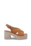 Mira Fia Women's Heeled Sandals 0012707 Tan Leather Textured - 4