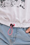 Girl's Printed Elastic T-Shirt White with Neon Pink Detail Comfortable Fit - 4