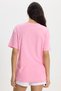 Women's Slim Fit 100% Cotton Short Sleeve Crew Neck Pink T-Shirt Blouse - 6