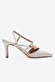 Women's Cross-Heeled Sandals White Wrinkled - 2