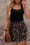 New Season Women's Strappy Square Collar Top Viscose Bottom Patterned Short Single Jersey Dress - 3