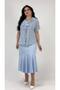 Women's Plus Size Dress Blouse Set Blue - 4