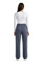 Women's Anthracite High Waist Wide Leg Pocketed Draped Comfortable Stretchy Crepe Fabric Trousers - 8