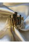 Gold Sea Coral Form Embossed Cuff Bracelet - 3
