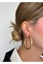Thin Gold Color Retro Hoop Earrings - 3