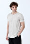 Men's Crew Neck Printed T-Shirt Beige - 26Y 4074 - 4