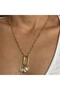Steel Necklace with Fatma Ana Hand, Eye and Heart Charms - 2