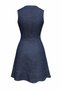 Navy Blue Slit Collar Waist-Fitted Mini Length Jean Dress Alc-X15470 - 5