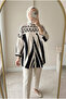Women's Patterned Oversize Hijab Tunic Comfortable Fit 80/85 cm - 4