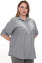Plus Size 100% Cotton Embroidered Detailed Striped Shirt Stylish and Comfortable - 3