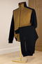 Black Tan Stand Collar Suede Detailed Tracksuit Set with Zipper Pockets, Straight Leg, Two-Thread Fabric, Men's - 3