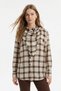 Brown Triangle Scarf Oversized Plaid Shirt 5484