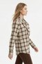 Brown Triangle Scarf Oversized Plaid Shirt 5484 - 2