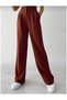 Coffee Pleated Women's Loose Fabric 90's Super High Waist Palazzo Trousers