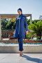 Women's Quick-Drying Zippered Long-Leg Closed Hijab Swimsuit