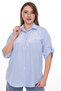 Plus Size 100% Cotton Embroidered Detailed Striped Shirt Stylish and Comfortable