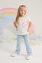 Girl's Heart Printed T-Shirt for Girls 2-6 Years Old White
