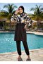 Women's Quick-Drying Water-Repellent Fabric Zippered Fully Covered Hijab Swimsuit - 7