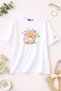 Women's Floral and Coffee Themed T-Shirt - 100% Cotton Loose Fit Printed T-Shirt |   Aesthetic & Elegant Design - 3